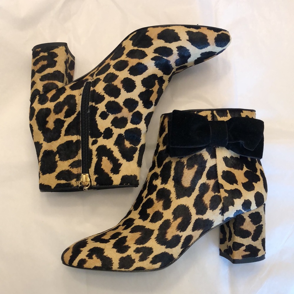 Kate Spade “Holly” Genuine Calf Hair Block Heel Booties, Size 6. Retail $358.